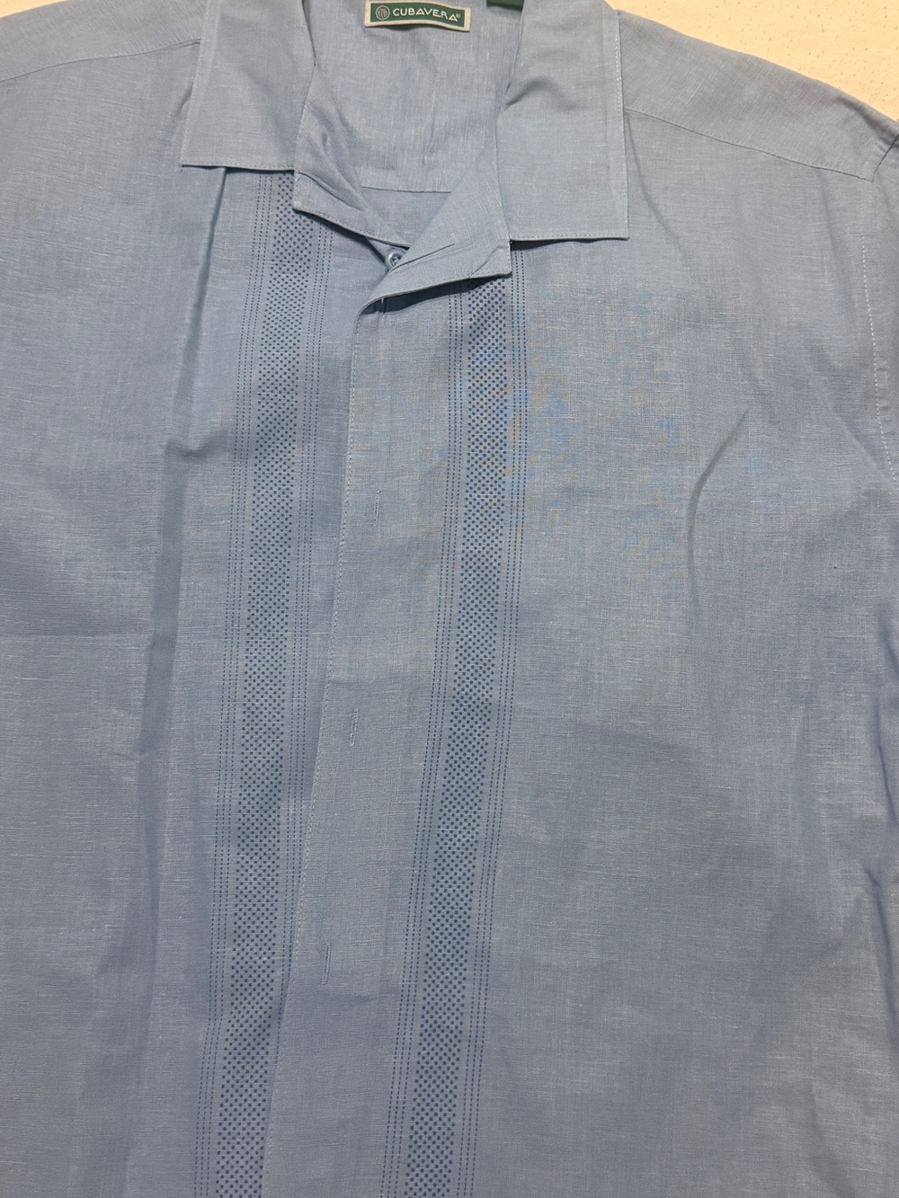 Cubavera Light Blue Men's Button-Down Guayabera Style Shirt